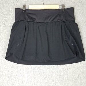 Athleta Run With It Skort Skirt Women's 1X Black Active Tennis Pull On Casual